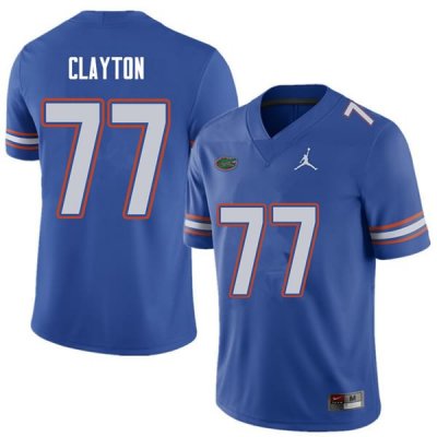 Men's Florida Gators #77 Antonneous Clayton NCAA Jordan Brand Royal Authentic Stitched College Football Jersey YLA4162XZ